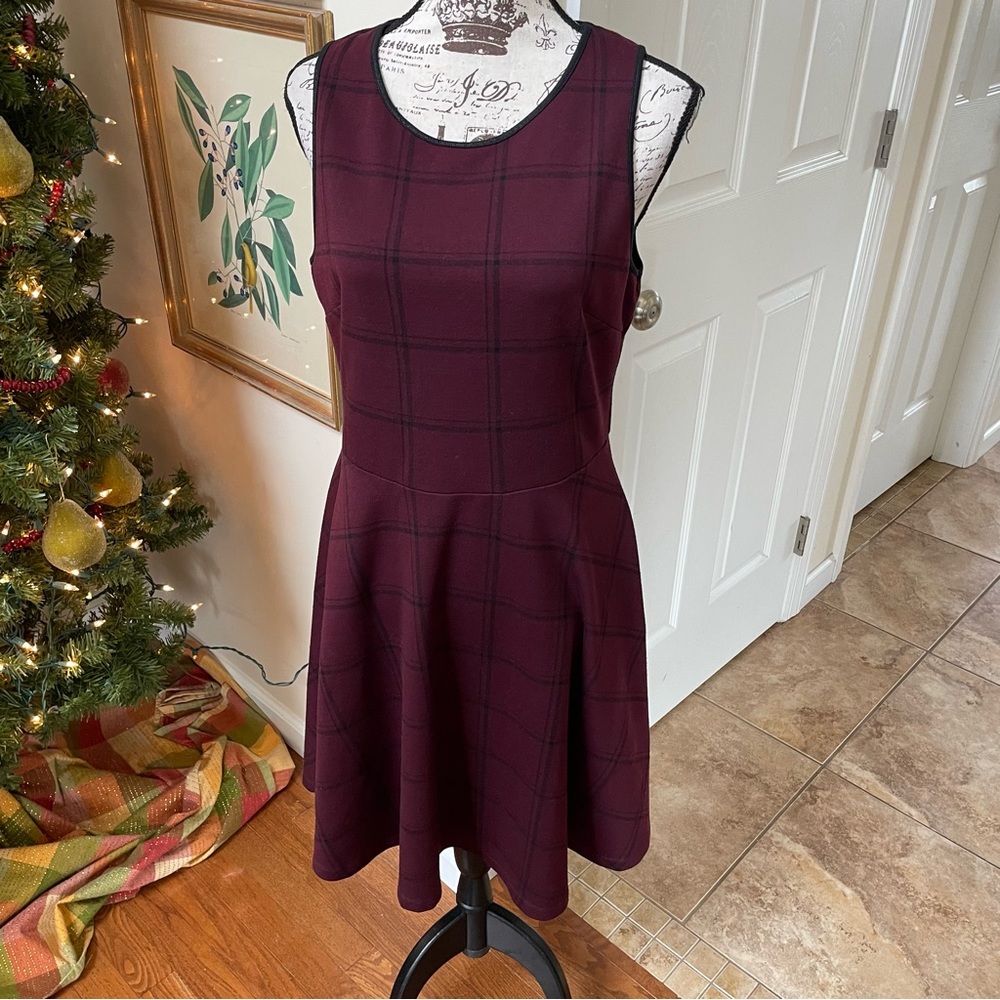 Leota Plaid Fit and Flare Dress - Medium